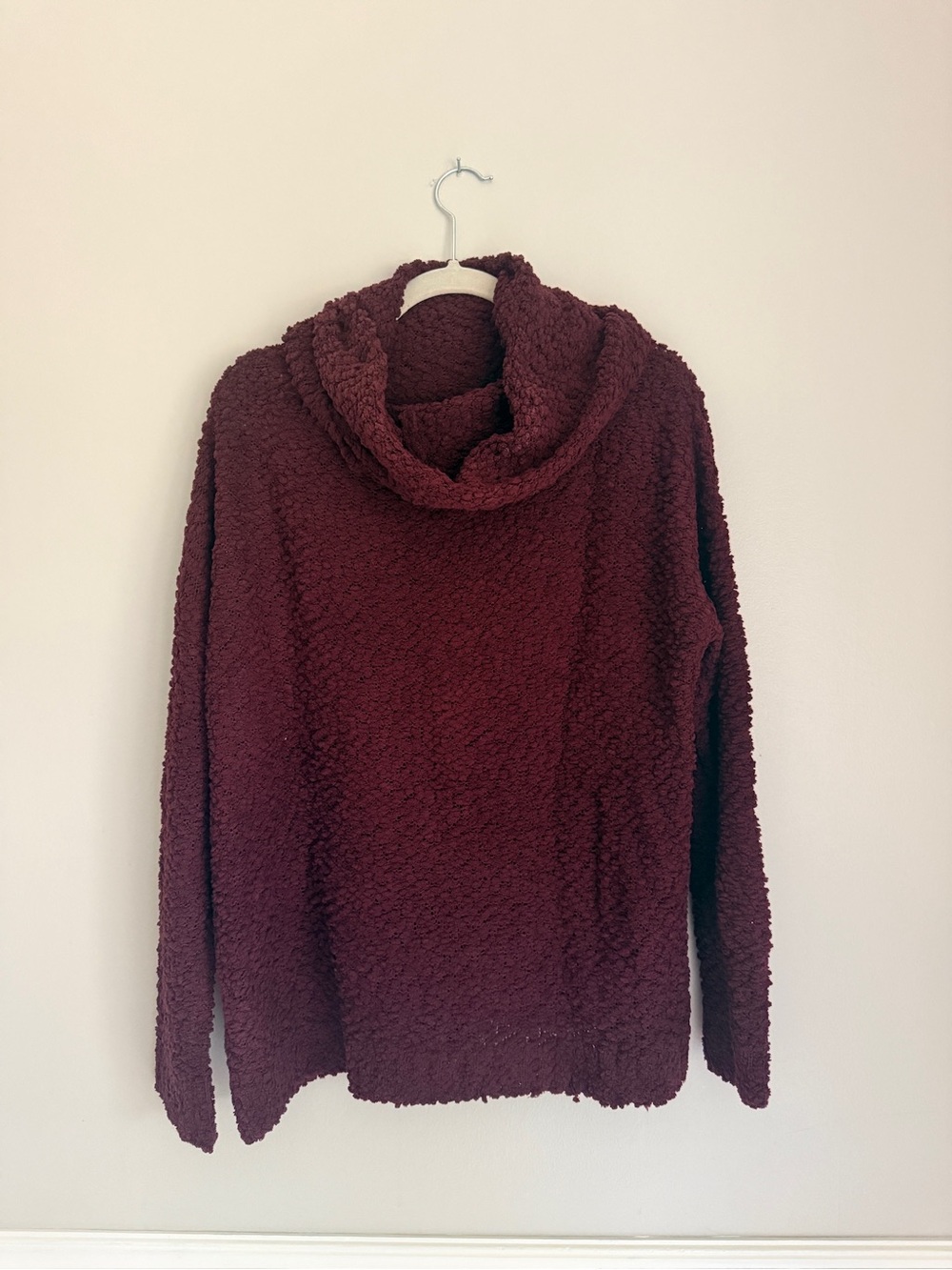 NWOT Altar'd State Cozy Women's Plush Cowl Neck Sweater - Burgundy, size large